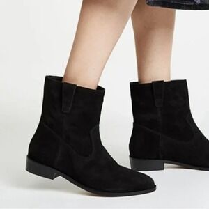 Rebecca‎ Minkoff Black Suede Ankle Boots Western Style Women's Size 8.5M